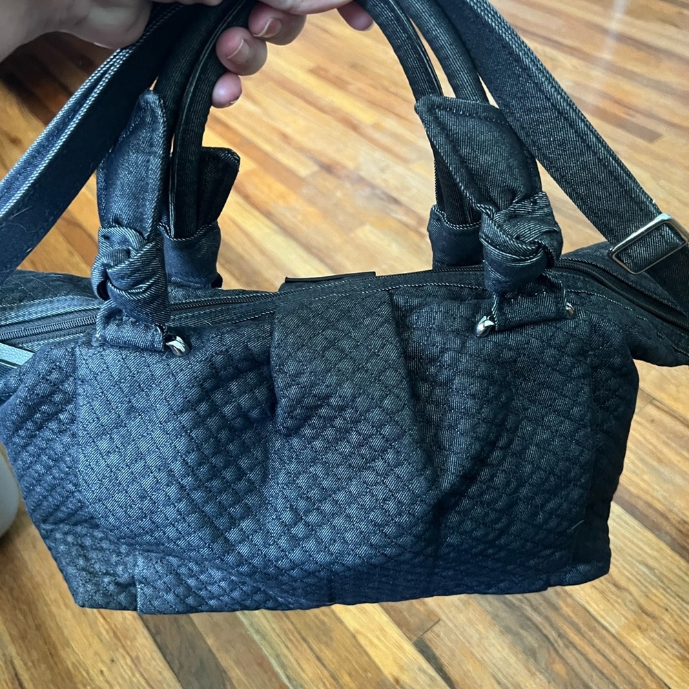 Vera Bradley Denim Blue Hadley Satchel with a Crossbody Strap - Picture 6 of 11